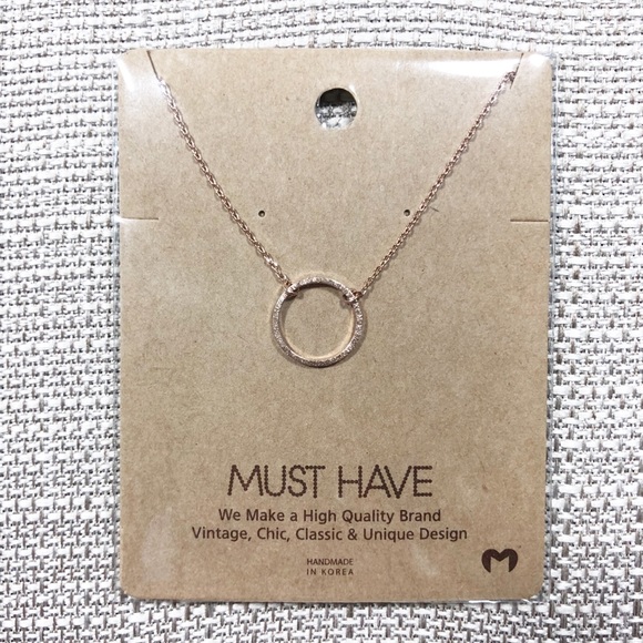 Rosegold Opened Circle Necklace Dainty Boho - Picture 4 of 6